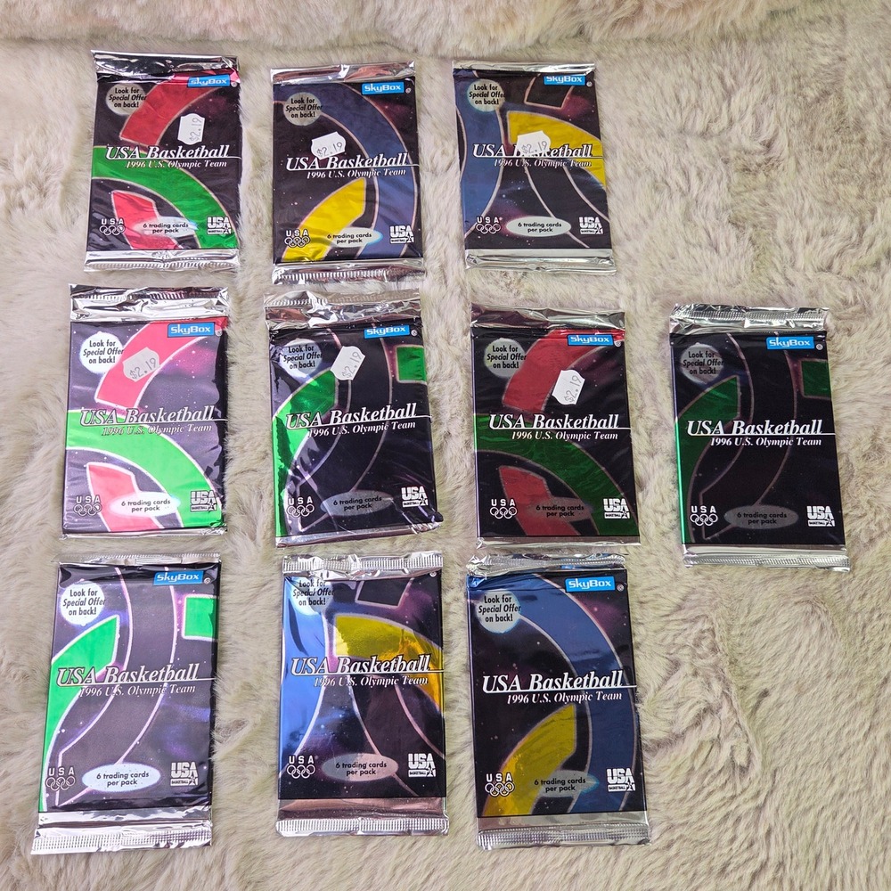 1996 SkyBox USA Basketball Olympic Sealed Packs Lot of 10